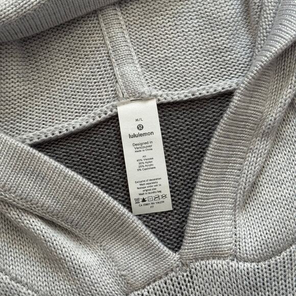 Lululemon Opened Up Poncho Heathered Core Ultra Light Grey Heathered Asphalt M/L - Picture 9 of 9